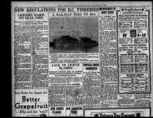Facsimile: New Regulations for BC Fisheries: Licenses Based on Gear Used