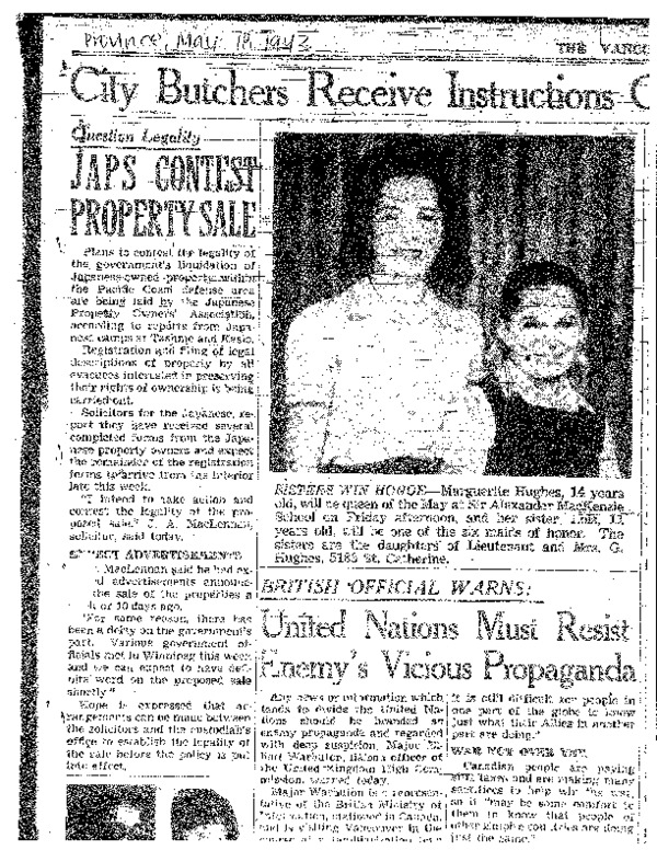 Facsimile: Japs Contest Property Sale