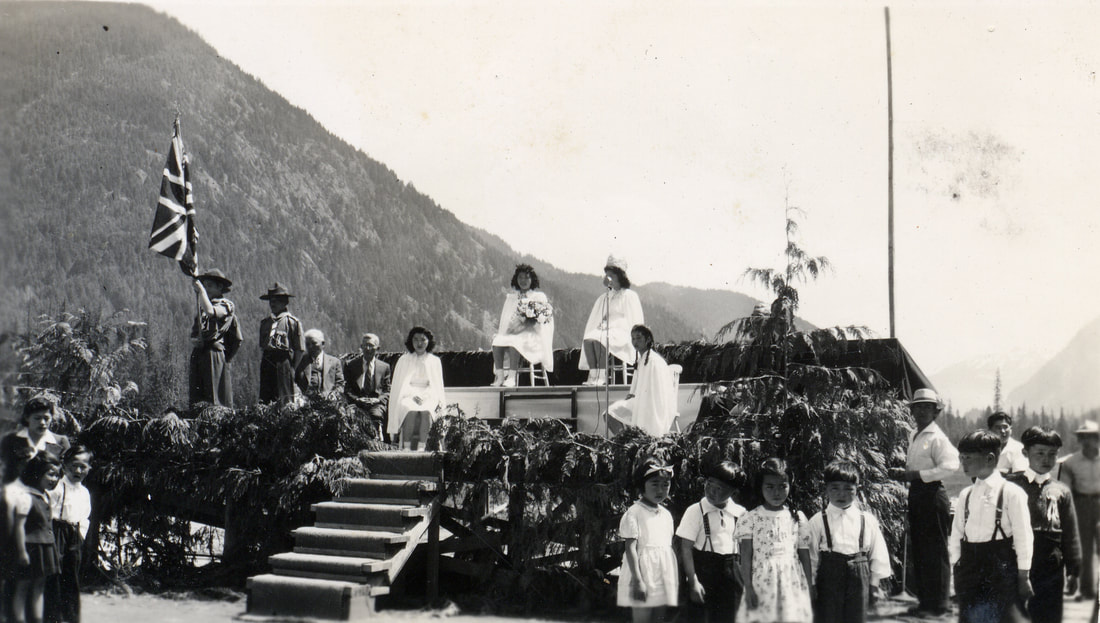 Outdoor event in an internment camp.